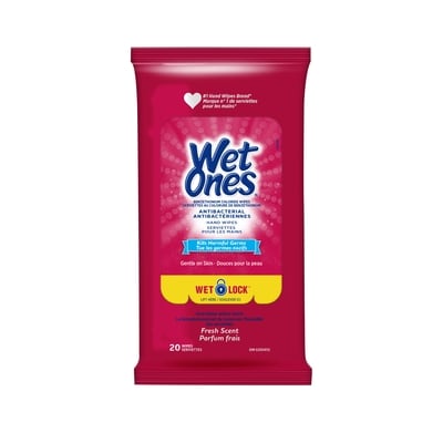 Wet Ones Antibacterial Wipes, Fresh Scent, Hand Wet Wipes 20 Wipes, Travel Pack 20 ea, $2.50/1ea