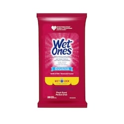 Wet Ones Serviettes antibactériennes , serviettes préhumectées pour les mains au parfum frais Miniformat de 20 serviettes 20 ea, 4,00 $/1ch