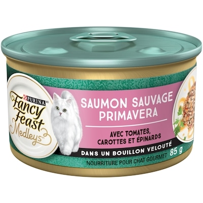 Purina Fancy Feast Medleys Saumon Sauvage Primavera dans une Bouillon Velouté, Nourriture Humide pour Chats 85 g 85 g, 1,18 $/100g