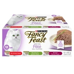 Purina Fancy Feast Pate Wet Cat Food Deli Supper Variety Pack 12 Count 1.02 kg, $1.27/100g