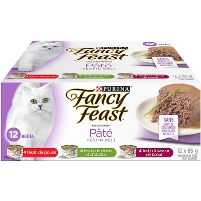 Purina Fancy Feast Pâté Festin Déli Asortiment, Nourriture Humide pour Chats 12 x 85 g 1.02 kg, 1,06 $/100g