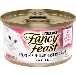 Purina Fancy Feast Grilled Salmon & Shrimp Feast in Gravy, Wet Cat Food 85 g, $1.06/100g