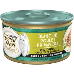 Purina Fancy Feast Medleys Blanc de Poulet Primavera dans une Bouillon Velouté, Nourriture Humide pour Chats 85 g 85 g, 1,52 $/100g