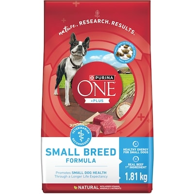 Purina ONE +Plus Small Breed Formula Beef, Dry Dog Food 1.81 kg, $0.83/100g