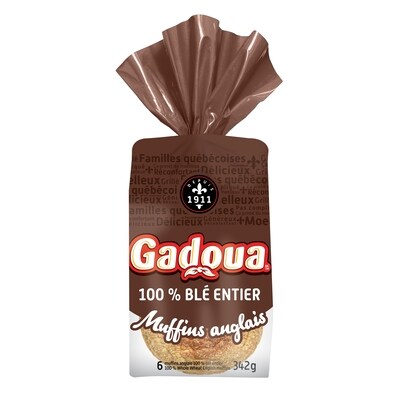 Gadoua Muffins anglais 100% blé entier 342 g, 1,31 $/100g
