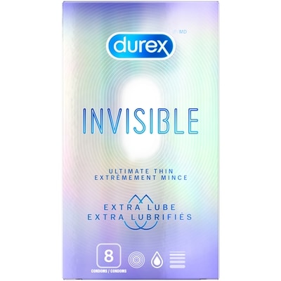 Durex Condoms Invisible Extra Thin Extra Lubricated 8 ea, $1.75/1ea