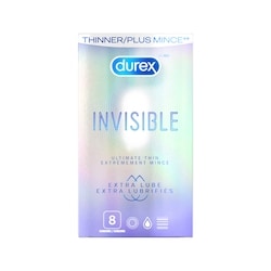 Durex Condoms Invisible Ultimate Thin extra lubrifiés 8 ea, 1,45 $/1ch