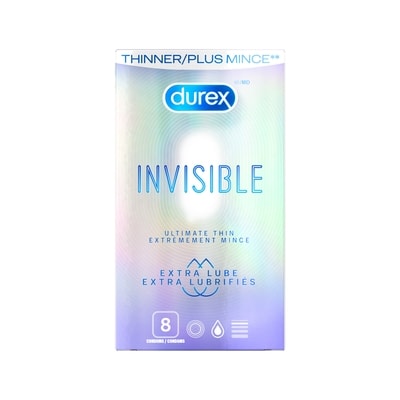 Durex Condoms Invisible Ultimate Thin extra lubrifiés 8 ea, 1,81 $/1ch