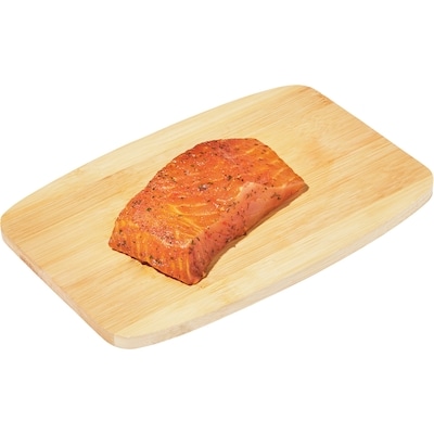 null Fresh Atlantic Salmon Portion, Maple BBQ Seasoning 122 g, $4.09/100g $1.86/1lb