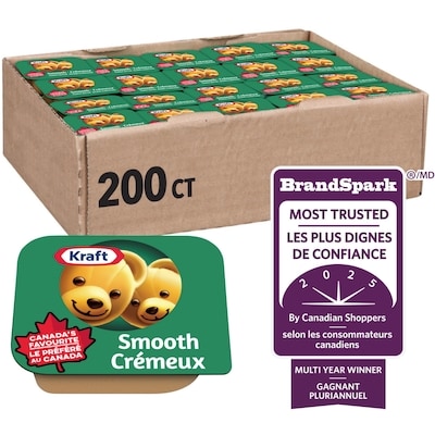 Kraft Beurre D'Arachide Lisse, 200 En Paquets Individuels 200 ea, 0,23 $/1ch