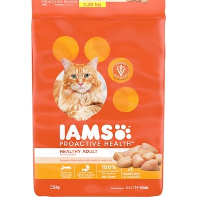Iams Proactive Health Healthy Adult with Chicken Dry Cat Food 7.26 kg, $0.59/100g