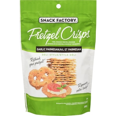 The Snack Factory Craquelins ail et parmesan Pretzel Crisps 200 g, 2,75 $/100g