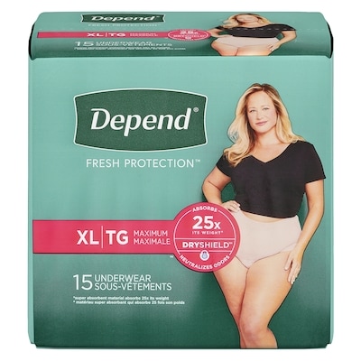 Depends Underwear For Women, Maximum Absorbency XL 15 ea, $1.53/1ea