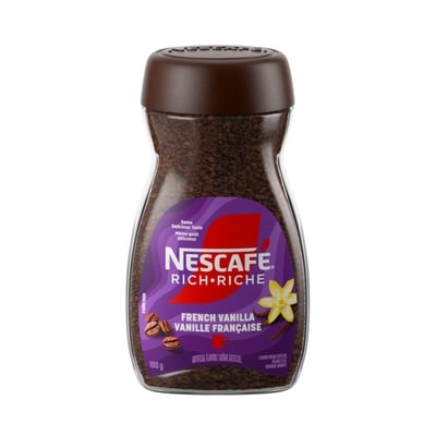 Nestlé Mélange à café instantané riche aromatisé à la vanille française Nescafé, donne 50 portions 100 g, 7,99 $/100g