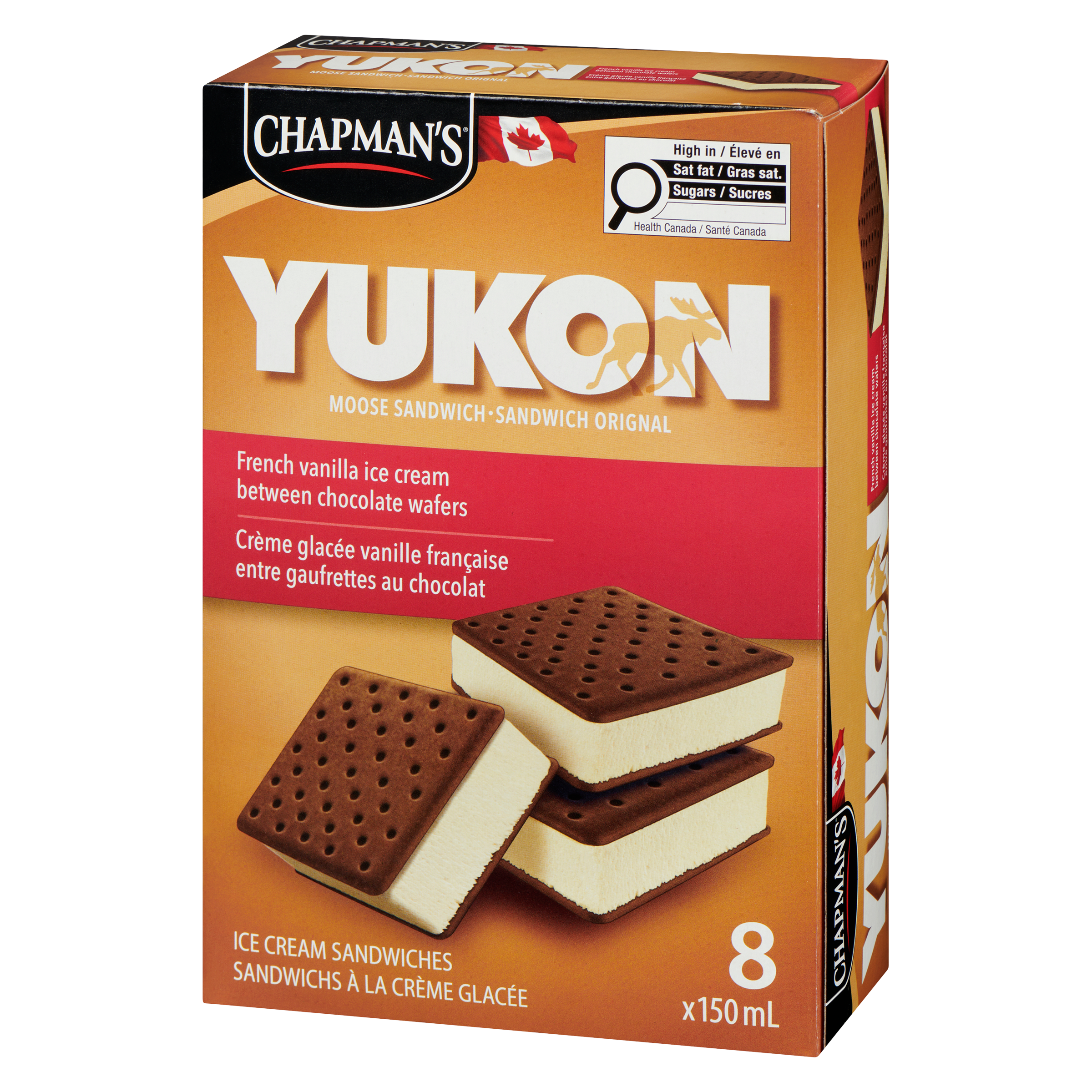 Chapmans Yukon Moose Sandwich French Vanilla - 8x150.0 ml