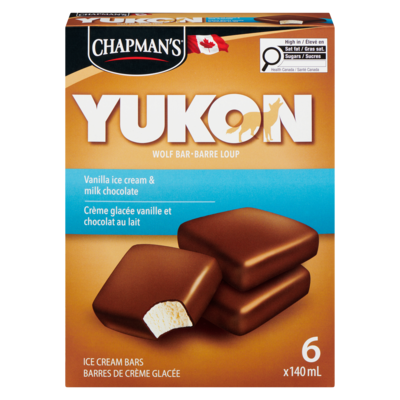 Chapmans Yukon Wolf Ice Cream Bar Vanilla 6x140.0 ml, $0.57/100ml