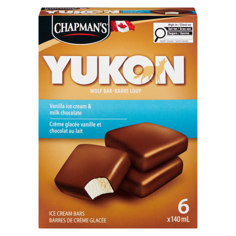Chapmans Yukon Wolf Ice Cream Bar Vanilla - 6x140.0 ml | Atlantic