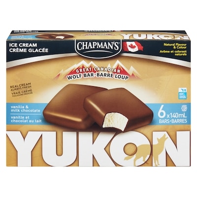 Chapman’s Yukon loup barre crème glacée vanille 6x140.0 ml, 0,65 $/100ml