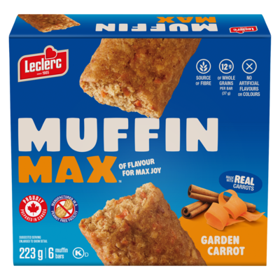 Leclerc Muffin Max Bars, Carrot 223 g, $1.35/100g