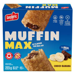 Leclerc Muffin Max Bars, Banana Chocolate 223 g, $1.35/100g