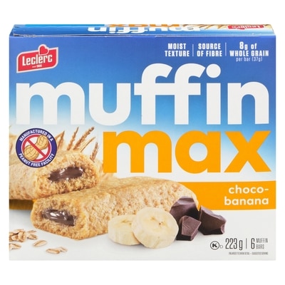 Leclerc Muffin Max Bars, Banana Chocolate 223 g, $2.02/100g