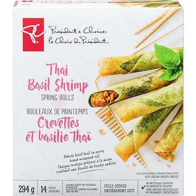 President's Choice Thai Basil Shrimp Spring Rolls 294 g, $2.72/100g