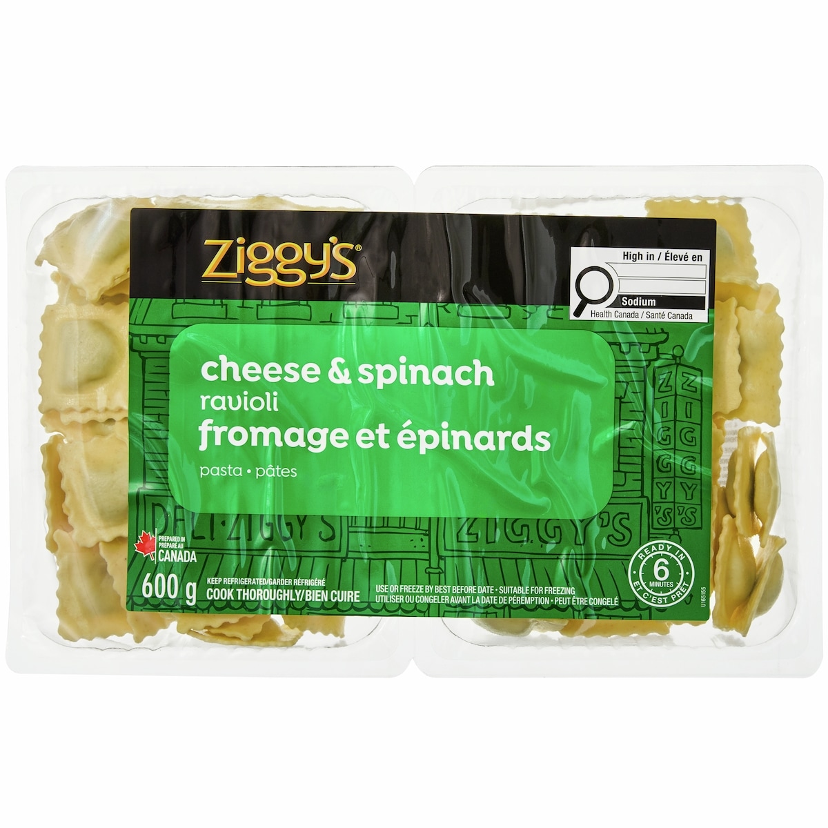 Ziggy's Cheese and Spinach Ravioli