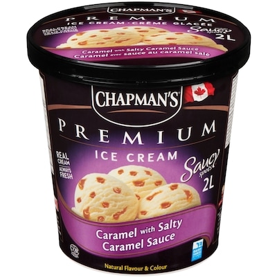 Chapmans Premium Saucy Spots Caramel with Salty Caramel Ice Cream 2 l, $0.35/100ml