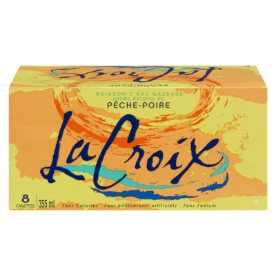 Lacroix Beverage La Croix Boisson d'Eau Gazeuse Arôme Naturel de Pêche-Poire 8 Canettes 8x355.0 ml, 0,21 $/100ml