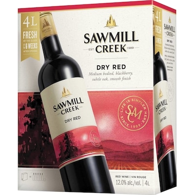 Sawmill Creek Vin rouge sec (Pièce d’identité requise au moment du ramassage) 4 l, 1,17 $/100ml