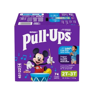 Huggies Sous-vêtements d’entraînement pour garçons, 2T-3T (7 à 15 kg [16 à 34 livres]), 74 sous-vêtements 74 ea, 0,49 $/1ch