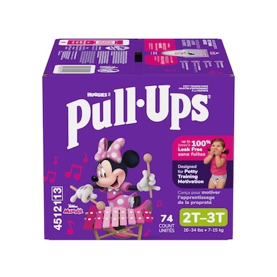 Huggies Sous-vêtements d’entraînement pour filles, 2T-3T (7 à 15 kg [16 à 34 livres]), 74 sous-vêtements 74 ea, 0,49 $/1ch