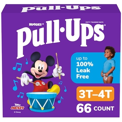 Huggies Pull-Ups Boys' Potty Training Pants, 3T-4T (32-40 lbs), 66 Count 66 ea, $0.50/1ea
