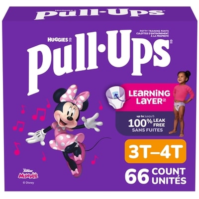 Huggies Sous-vêtements d’entraînement pour filles, 3T–4T (32–40 lb) 66 sous-vêtements 66 ea, 0,50 $/1ch