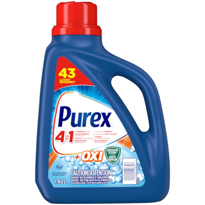 Purex Détergent à lessive liquide concentré Oxi Plus, 43 brassées 1.92 l, 0,31 $/100ml