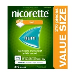 Nicorette Nicotine 2mg, Fruit Flavour, Quit Smoking Aid and Smoking Cessation Aid 210 ea, $0.33/1ea