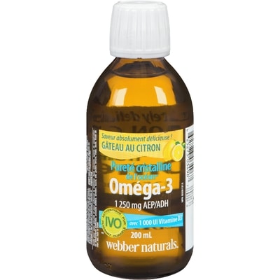 Webber Naturals Oméga-3 1250 mg, gâteau au citron 200 ml, 15,00 $/100ml