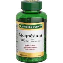 Nature’s Bounty Magnésium plus électrolytes, 500 mg, comprimés 150 ea, 0,15 $/1ch