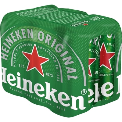 Heineken Tall Cans, 6 pack (ID required at pick-up) 6x500.0 ml, $0.69/100ml