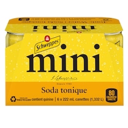 Schweppes Eau tonique 6x222.0 ml, 0,41 $/100ml