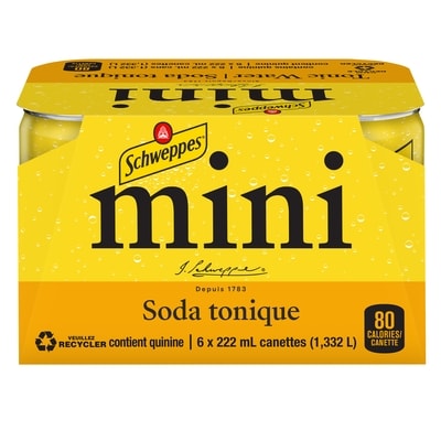 Schweppes Eau tonique 6x222.0 ml, 0,41 $/100ml