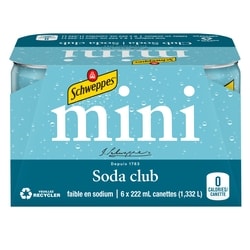 Schweppes Eau gazeuse 6x222.0 ml, 0,41 $/100ml