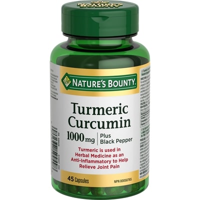 Nature's Bounty Turmeric Curcumin Plus Black Pepper, 1000 mg 45 ea, $0.58/1ea