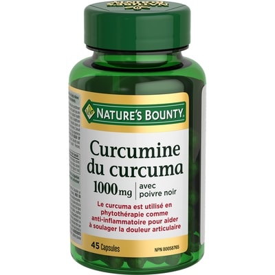 Nature’s Bounty Curcumine du curcuma avec poivre noir, 1 000 mg 45 ea, 0,44 $/1ch