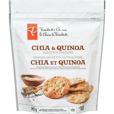 President's Choice Chia & Quinoa Baked Pita Crackers 142 g, $2.46/100g