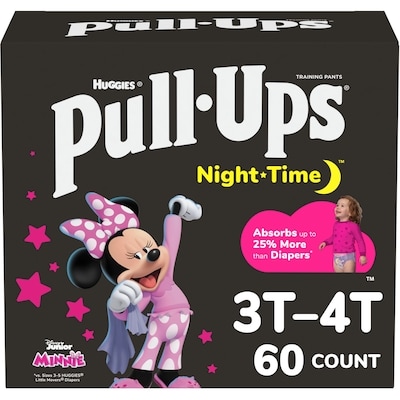 Huggies Pull-Ups Girls' Night-Time Potty Training Pants, 3T-4T (32-40 lbs), 60 Ct 60 ea, $0.60/1ea