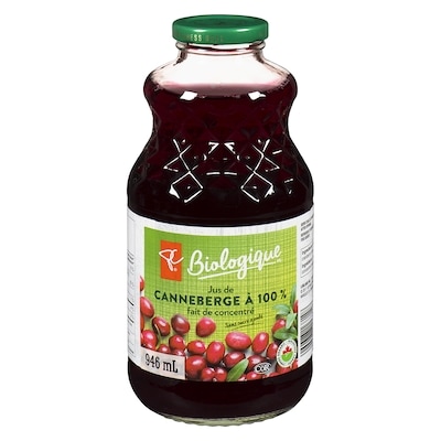 PC Biologique Canneberges 946 ml, 1,32 $/100ml