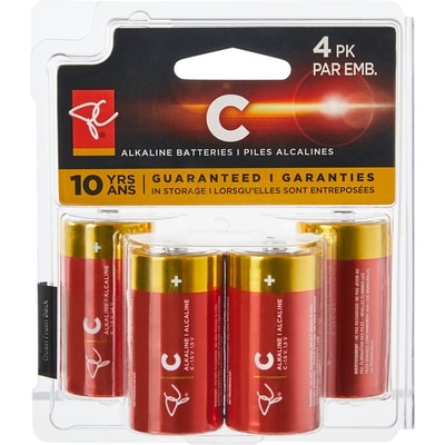 President's Choice Long Life Alkaline Batteries, C 1 ea, $2.75/1ea