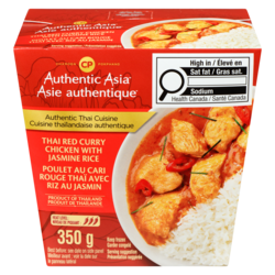Charoen Pokphand Poulet au cari rouge et riz au jasmin 350 g, 1,39 $/100g