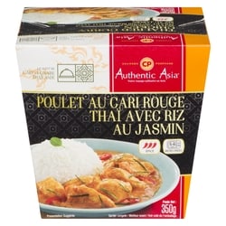 Charoen Pokphand Poulet au cari rouge et riz au jasmin 350 g, 1,57 $/100g